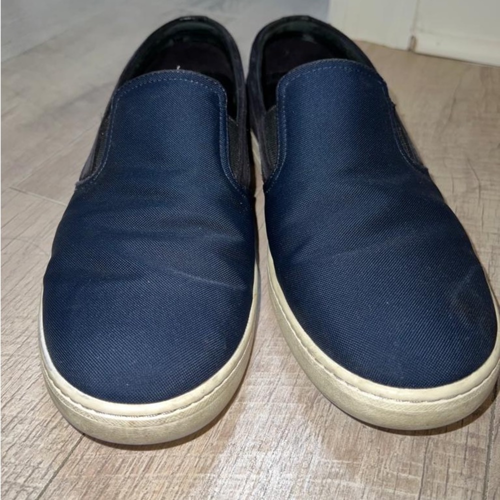 Mens Prada navy and black loafer.